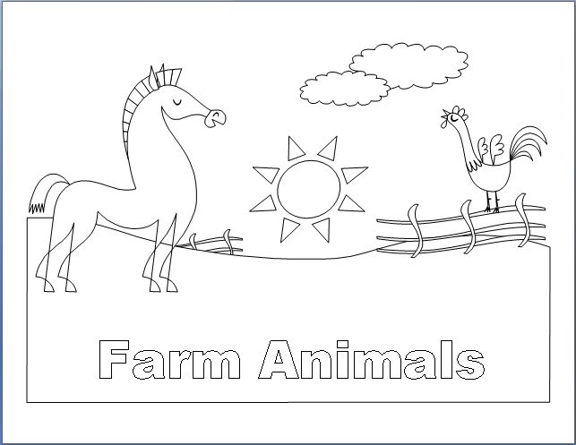 a4 size coloring pages of farm animals - photo #34