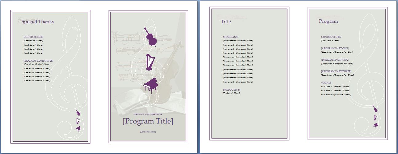 pages program template