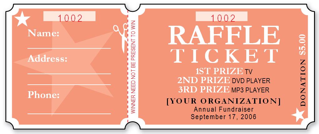 Sample Raffle Ticket Templates Formal Word Templates