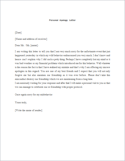 Business Apology Letter Sample