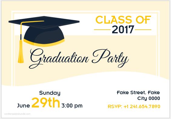 10 Best Graduation Party Invitation Card Templates MS Word Formal 