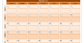 Monthly Event Scheduling Calendar Template