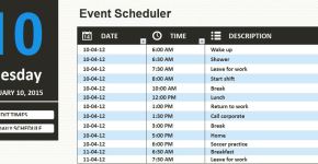 MS Excel Daily Work Schedule Template