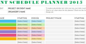 Sample Event Schedule Planner Template