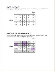 Math maze game