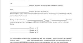 MS Word Breach of Contract Notice Template