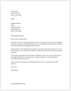 Letter of Intent for Business Sample | Formal Word Templates