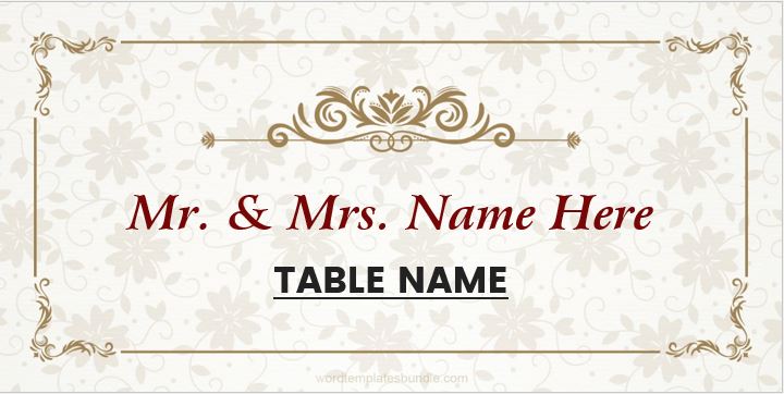 Wedding place card template