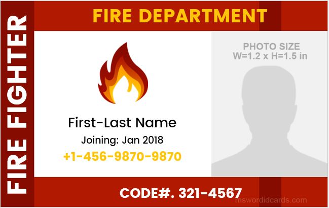 Fire Department Photo ID Badge