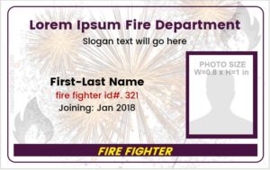 Fire Department Photo ID Badge Sample