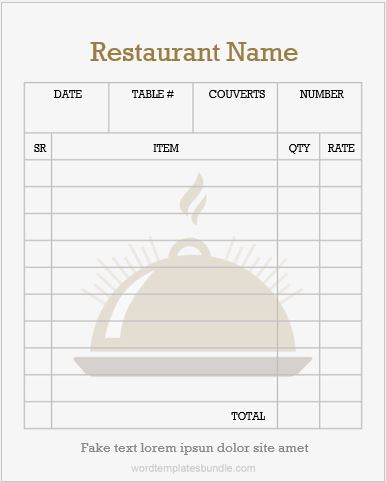 Restaurant Order Pad