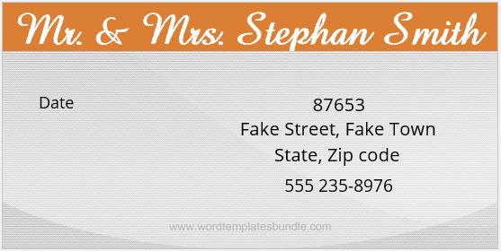 Wedding address label template