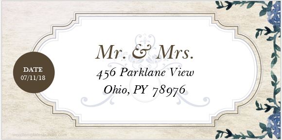 Wedding address label