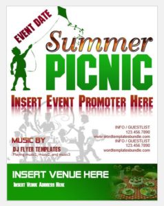 Summer Picnic Party Flyer Template