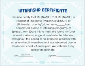 Internship Certificate Template