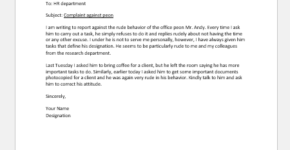 Complaint letter against peon