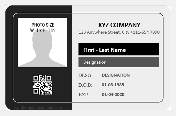 Employee id card template