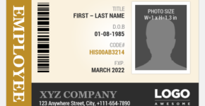 Employee id card sample