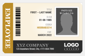 Employee id card sample
