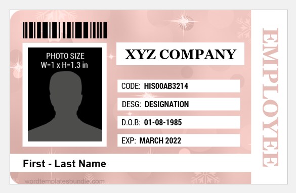 Employee id badge sample