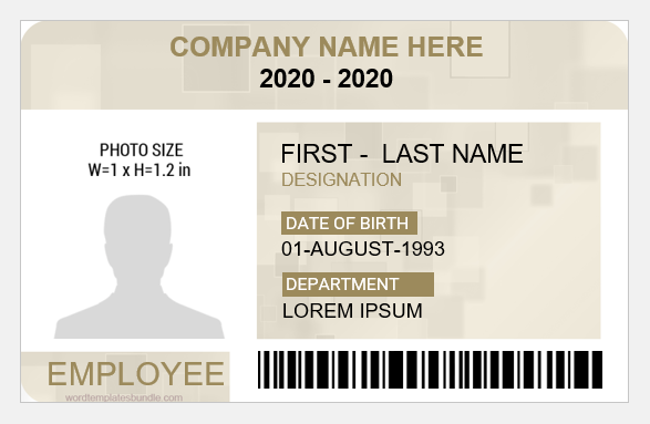 Employee id card layout