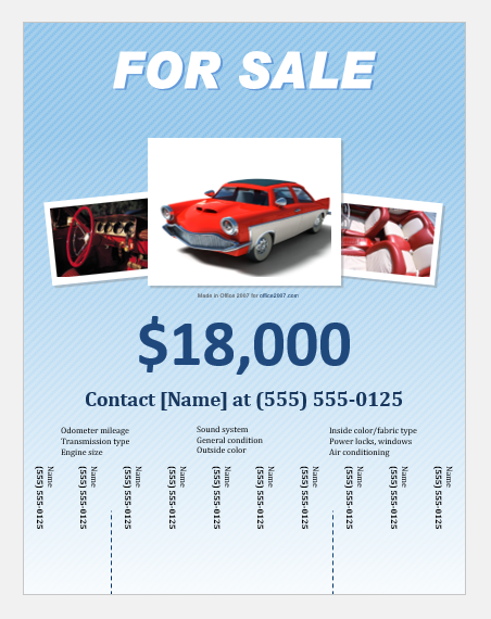 Car sale flyer