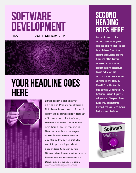 Software Company Newsletter Template