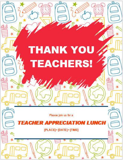 Teacher Appreciation Flyer Template