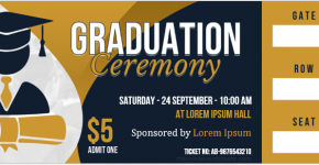 Graduation ceremony party ticket template