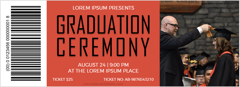 Graduation ceremony party ticket template