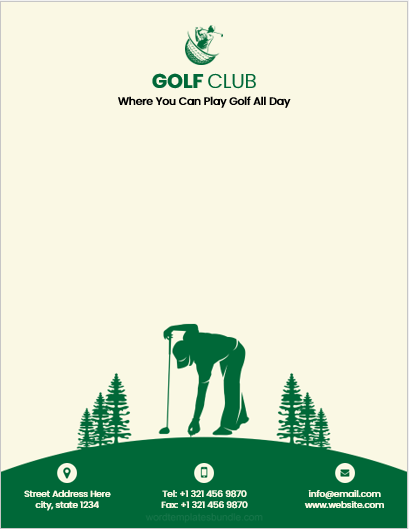 Golf club letterhead template