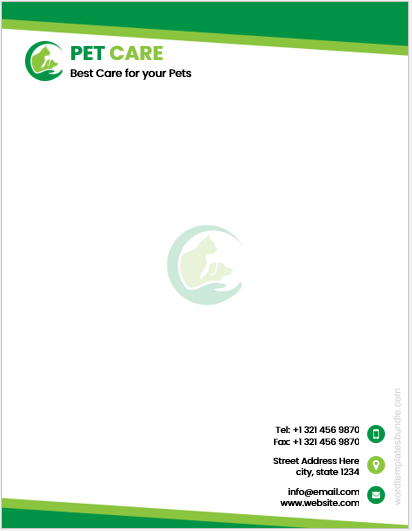 Pet care company letterhead